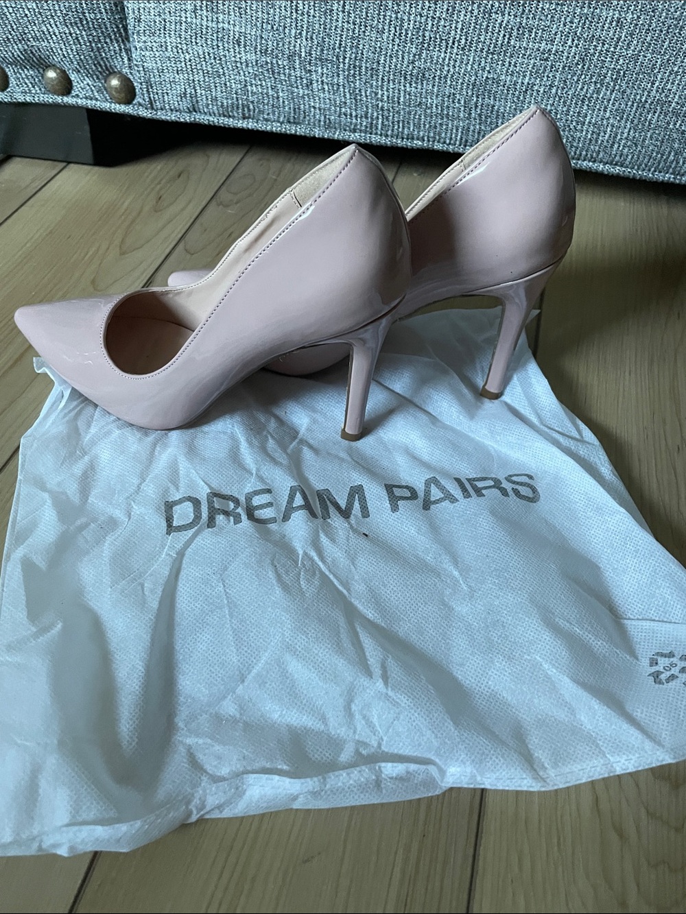 Dream Pairs Patent Pointed-Toe Stiletto Pumps in Blush Pink - Picture 7 of 8